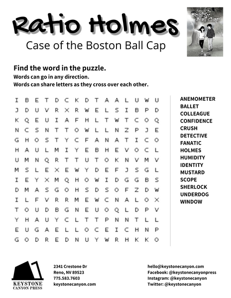 Ratio Holmes | Cae of the Boston Ball Cap Word Search